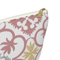 Portugal Tile Accessory Pouch w T-bottom in Pink